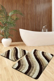 Mijölnir Juego de Alfombras de Baño Acrílicas Beige Multicolor